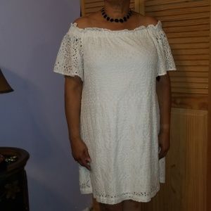 Ana off the shoulder eyelet dress